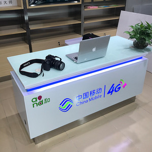 新款电信移动联通发光受理台收银台前台手机维修台台席烤漆业务