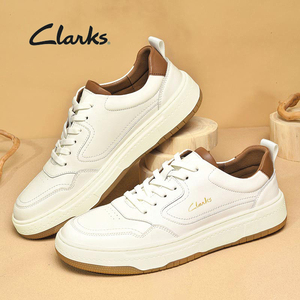 Clarks其乐男鞋2024春季新款真皮透气运动板鞋男士休闲平底皮鞋子