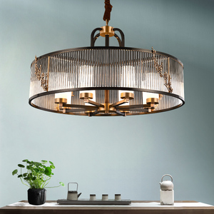 全铜新中式吊灯轻奢现代简约水晶灯客厅灯餐厅卧室古典中国风灯具