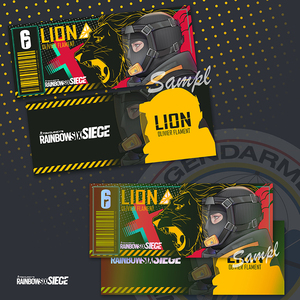 [砚池寄售]彩虹六号:围攻r6s同人周边男干员lion狮子烫金镭射票