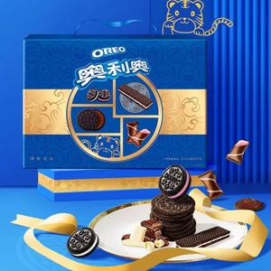 奥利奥精选饼干礼盒装654g盒多口味夹心饼干年货大礼包美食零食品