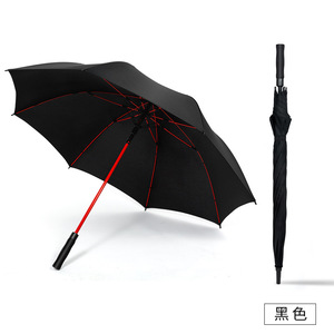 黑胶长柄雨伞手柄直杆商务伞自动高尔夫伞27寸大号广告伞定制logo