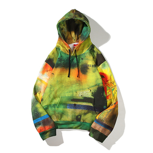 supreme艺术家渲染扎染涂鸦卫衣油画泼墨男女情侣装连帽衫