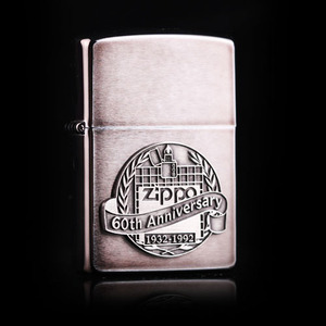 美国原装zippo打火机 60周年纪念款1992年限量版贴章收藏机c92
