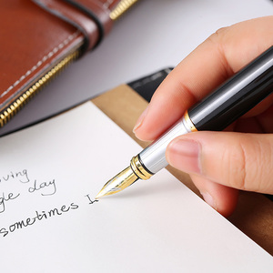 利邦文具 旋转吸墨钢笔 自动上墨商务办公用品学生练字专用特细签名