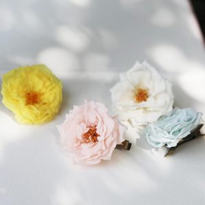 【玛丽安蔷薇】原创花朵边夹婚礼新娘发夹花童发卡顶夹永生花发饰