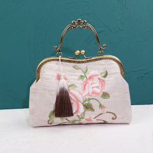 手工口金包复古旗袍针织刺绣民国风手提斜跨宴会优雅休闲搭配包