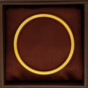 手镯18k古法光面传承龙记周大生女金永不掉色黄金镯实心三生三世