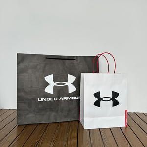 安德玛UA商场购物袋鞋服礼品袋子送礼正品黑色棉服袋
