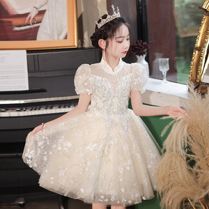 女童礼服钢琴演出服装儿童生日公主裙小女孩花童婚礼主持夏季新款