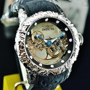 海外代购 Invicta 霸气龙纹大表盘背透镂空男自动机械手表26285