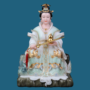 九天玄女像圣母娘娘实心汉白玉家居面工艺品摆件12寸16寸19寸26寸