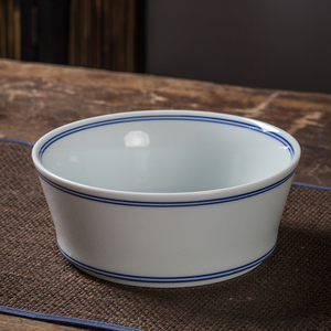 7英寸新中式蓝边陶瓷碗菜碗面碗汤碗釉下彩多用商用民宿餐具订制