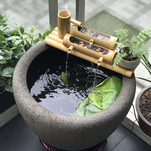 陶瓷古法养鱼缸室内阳台庭院睡莲缸创意循环流水过滤造景特大号缸