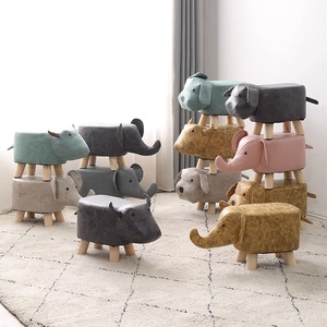 儿童动物凳换鞋凳创意实木小凳子卡通迷你矮凳小象凳子