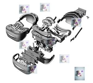 vr眼镜 带内部结构 爆炸图 分解图 犀牛rhino/c4d/3dmax/maya模型