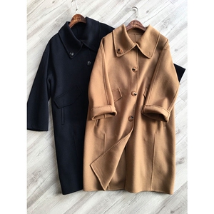 奥黛丽赫本风 领子超美!简约气质显瘦中长款羊绒大衣女秋冬
