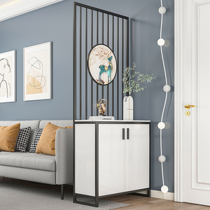 玄关柜客厅屏风隔断一体轻奢入户简约现代装饰鞋柜门厅镂空储物柜