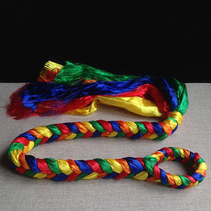 五色金刚结佛堂挂挂饰 编绳子吉祥结 五彩哈达辫子