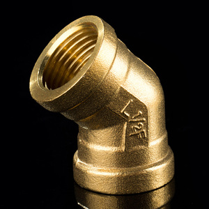 天一 金牛 全铜45度内丝弯头内牙弯头 铜管古 水暖配件铜接头 4分