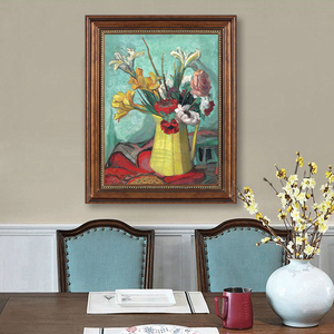 潘玉良餐厅花卉装饰画单幅客厅壁画卧室挂画玄关油画饭厅复古墙画
