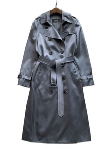 日本三阳burberry blacklabel/巴宝莉黑标女士重磅真丝长款风衣