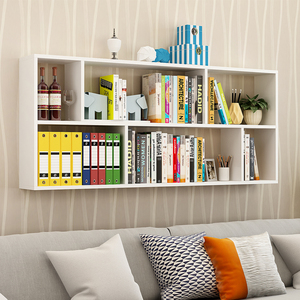 书架墙上吊柜壁挂式书柜置物架卧室收纳柜搁板沙发墙装饰架储物柜