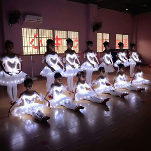 六一儿童舞蹈表演服发光少儿芭蕾舞裙小学生舞台演出服荧光蓬蓬裙