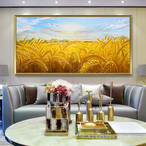 开业大麦丰收纯手绘油画田园客厅装饰画沙发背景墙壁餐厅挂画麦穗