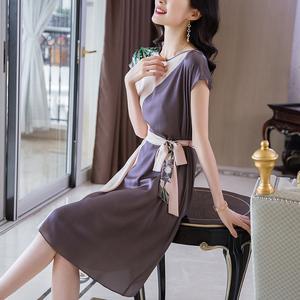 苏木影子一米阳光服饰旗舰店博雅琪服饰连衣裙夏短袖系带大牌长裙