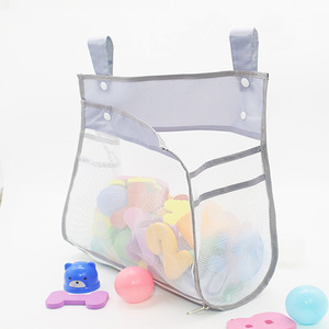 儿童浴室玩具收纳挂袋宝宝洗澡戏水海洋球沥水袋立体透气网袋白色