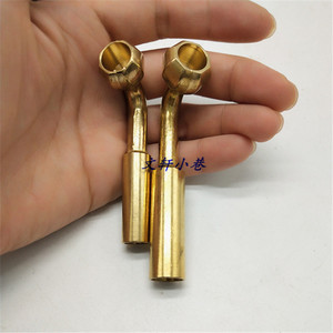 黄铜叶子烟锅 大小号老式烟锅斗 一口香烟锅传统烟具烟杆烟嘴配件