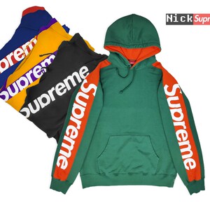 supreme 18ss sideline hooded sweatshirt 麒麟臂帽衫大logo卫衣