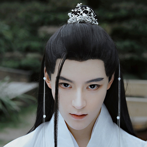 嫙笄原创手工古风男士束发冠头冠汉服男子仙配饰发饰头饰流苏听霜