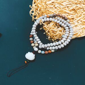 多吉米星月菩提挂脖手机链挂绳长款男女士汉服配饰项链毛衣链礼物