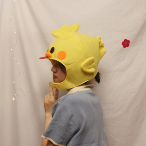 日系ins少女心搞怪创意可爱动物黄色小鸡头套帽子拍照表演道具