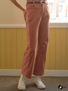 现货|官方代理 LOCLE gridxbill 粉红灯芯绒复古工装直筒裤18BB35
