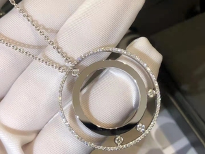 梅西卡项链高端定制 18k真金真钻messika灵动毛衣链 圆圈元素新款