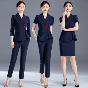 西装套装女春夏韩版气质职业珠宝店售楼处前台导购工作服工装西服