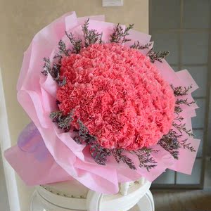女王节花束99朵粉色康乃馨沈阳鲜花同城速递西安广州合肥北京上海