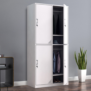 办公宿舍楼4四门铁皮衣柜更衣柜员工柜带锁储存储物柜寄存箱柜子