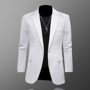 白色西服男休闲上衣单件外套韩版修身痞帅潮流小西装新郎礼服大码