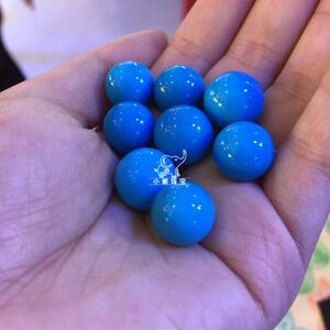 天然美国睡美人蓝松石手链吊坠单珠圆珠散珠多宝配珠