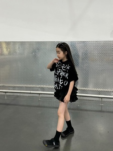 The Little Remi夏季新款中大童T恤儿童字母印花中性风短袖