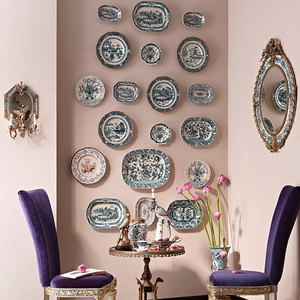 美式陶瓷挂盘壁式饰品 欧式挂碟陶瓷盘 法式壁饰墙挂件艺术装饰碟