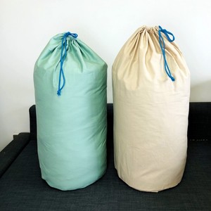 纯棉圆筒型抽绳大束口袋幼儿园装棉被袋家居用衣物整理收纳袋被子