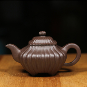 宜兴紫砂壶家用国家级工艺美术师朱建平原矿老紫泥筋纹传炉壶