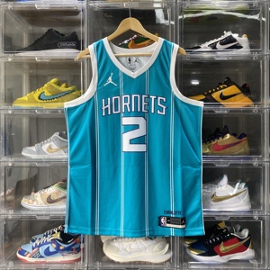 【堂堂】nike nba 夏洛特黄蜂 三球鲍尔 sw标志版球衣 cn8016-453