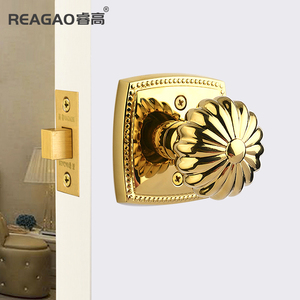 金色纯铜隐形门锁室内单面锁暗锁欧式全铜美式轻奢实木门锁卫生间