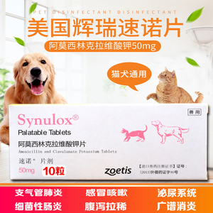 辉瑞速诺50mg猫狗狗尿路感染猫支鼻拉稀止泻治疗药阿莫西林消炎片